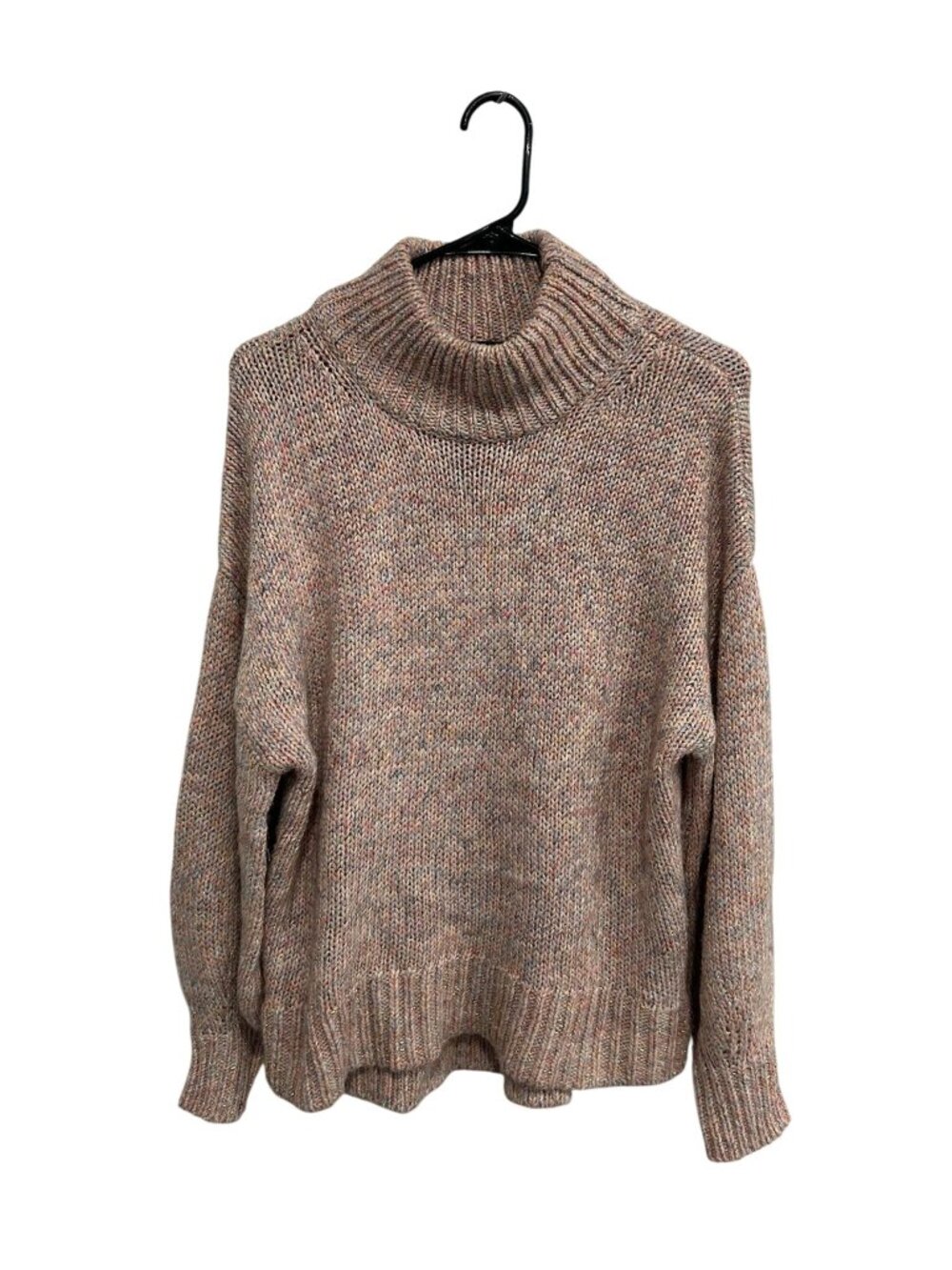 Ann Taylor Medium Multicolor Knit Turtleneck Sweater Cozycore Neutral Aesthetic